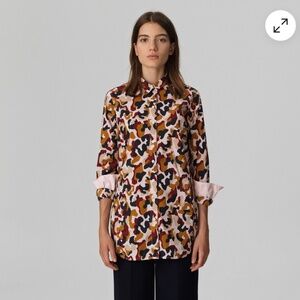 Malene Birger Likarah Longsleeve Multicolour Camouflage Cotton Shirt - Size 42